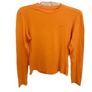 Nike Legend Long-Sleeve Crew T-Shirt in orange featuring Dri-FIT technology S